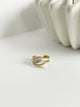 DRIFT Gold Pearl Wave Ring