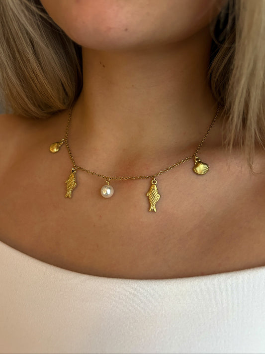 DRIFT Gold Fish Charm Necklace