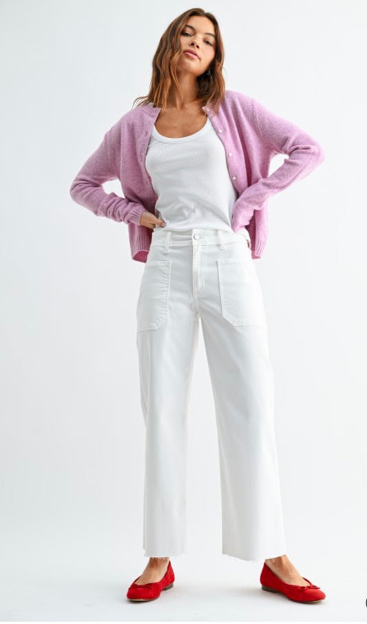 Stretch Twill Utility Wide Leg Pants
