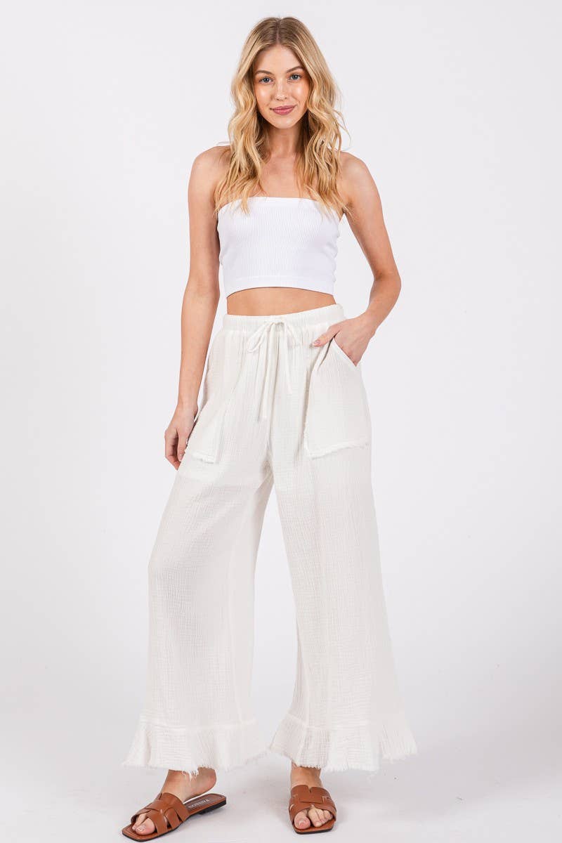 Wide Ruffle Pants