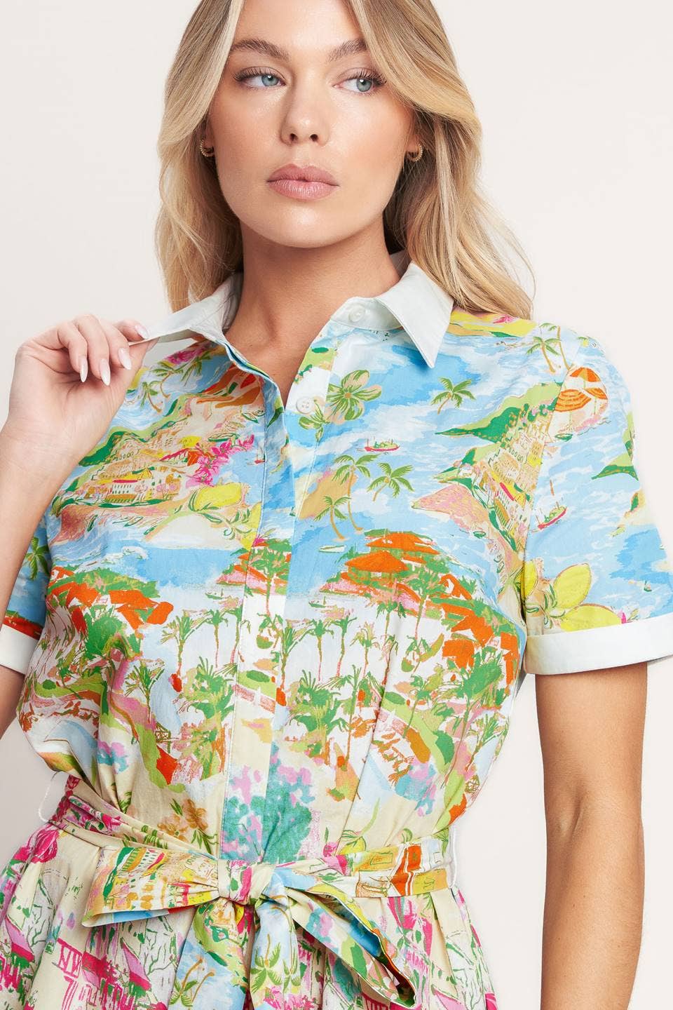 Printed Mini Dress - Coastal Style