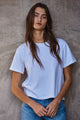 Knit Cotton Crew Neck Tee – White