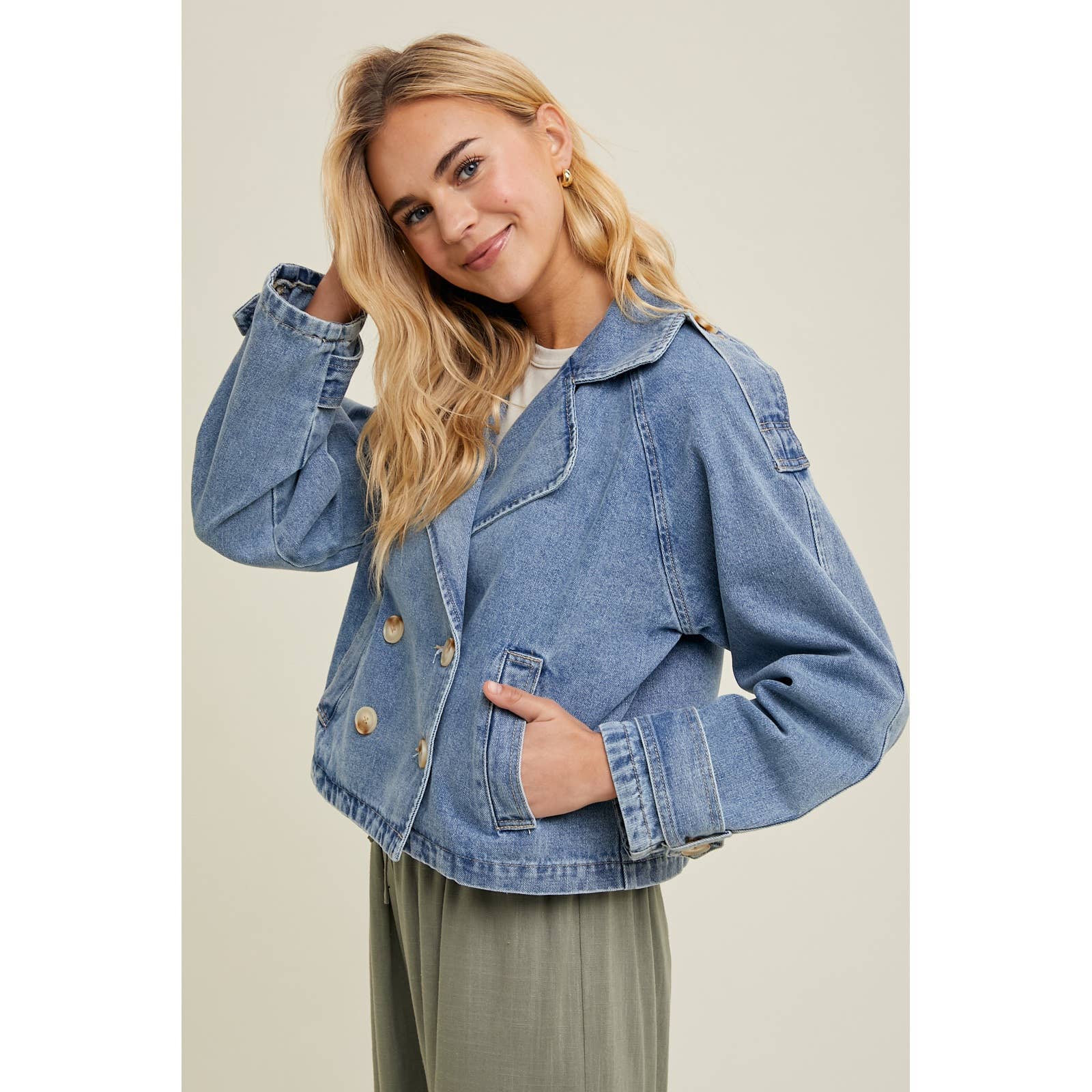 Zain Denim Jacket: Double Breasted