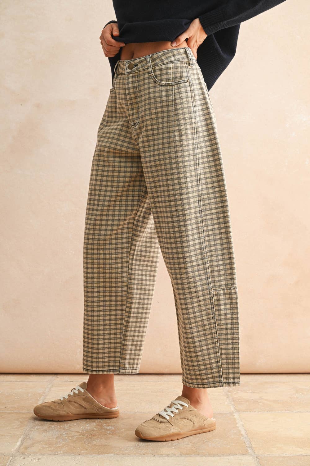 Reid Checker Barrel Pants