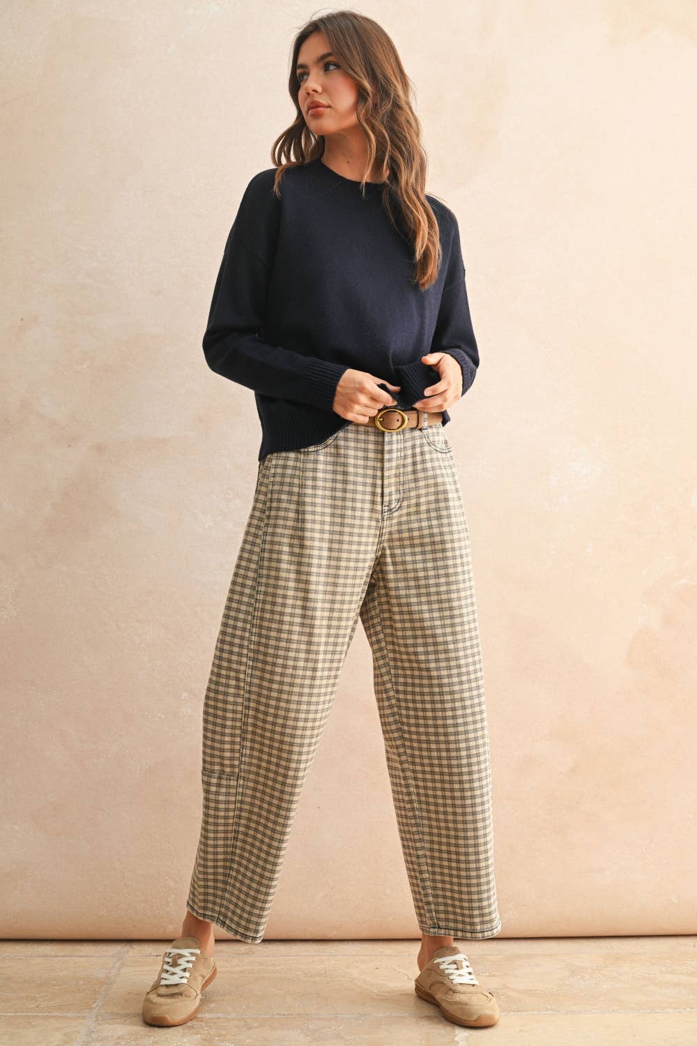 Reid Checker Barrel Pants