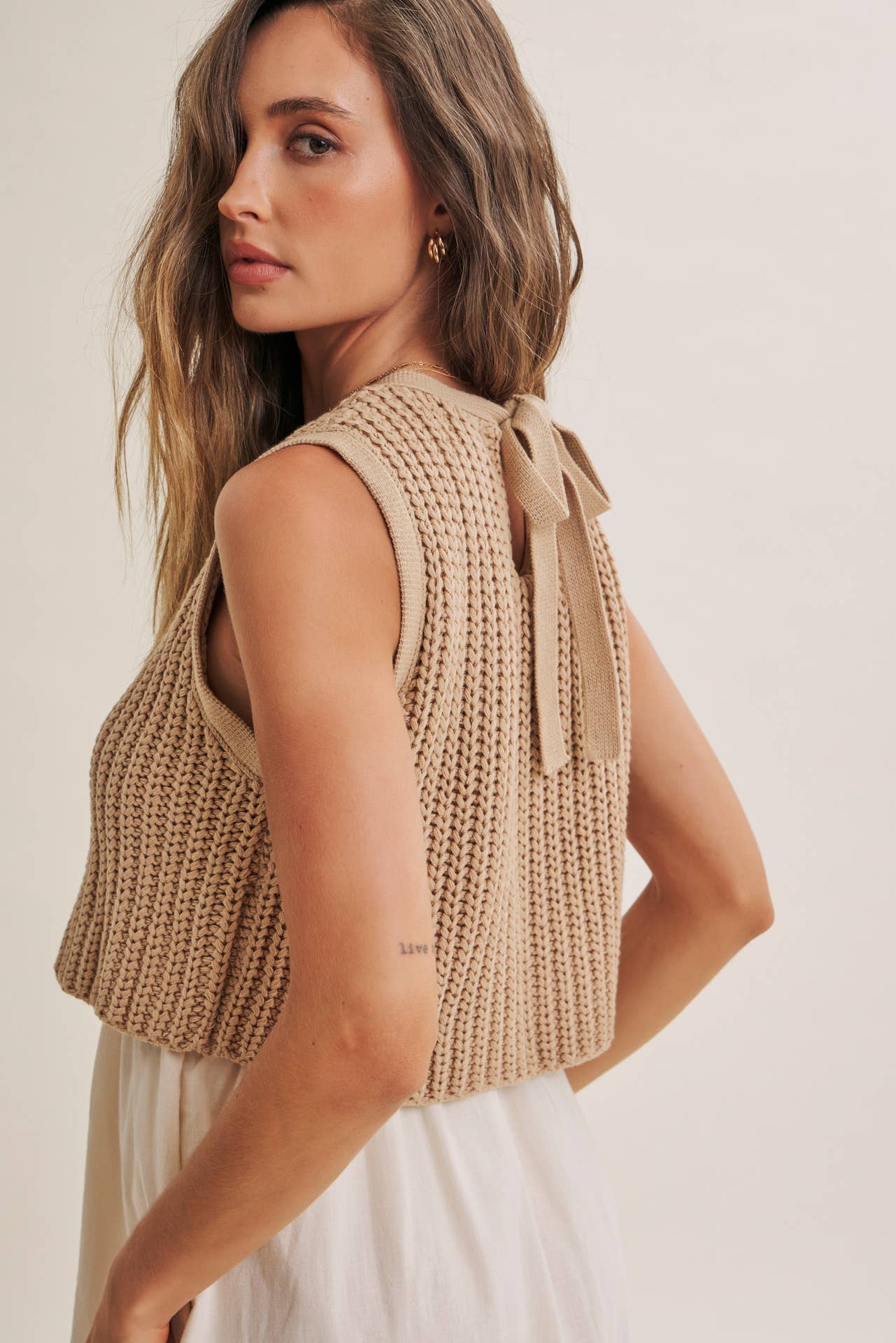 Latte Chunky Sweater Midi