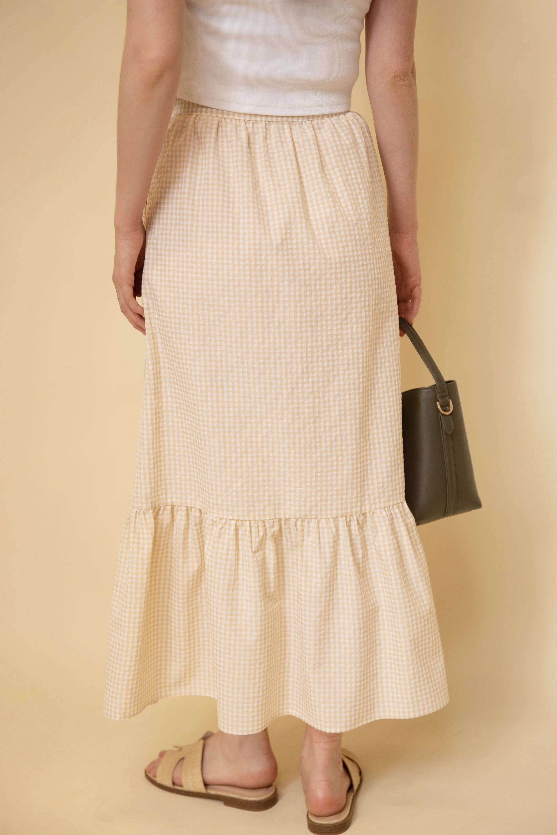 Indie Ribbon Waist Midi Skirt