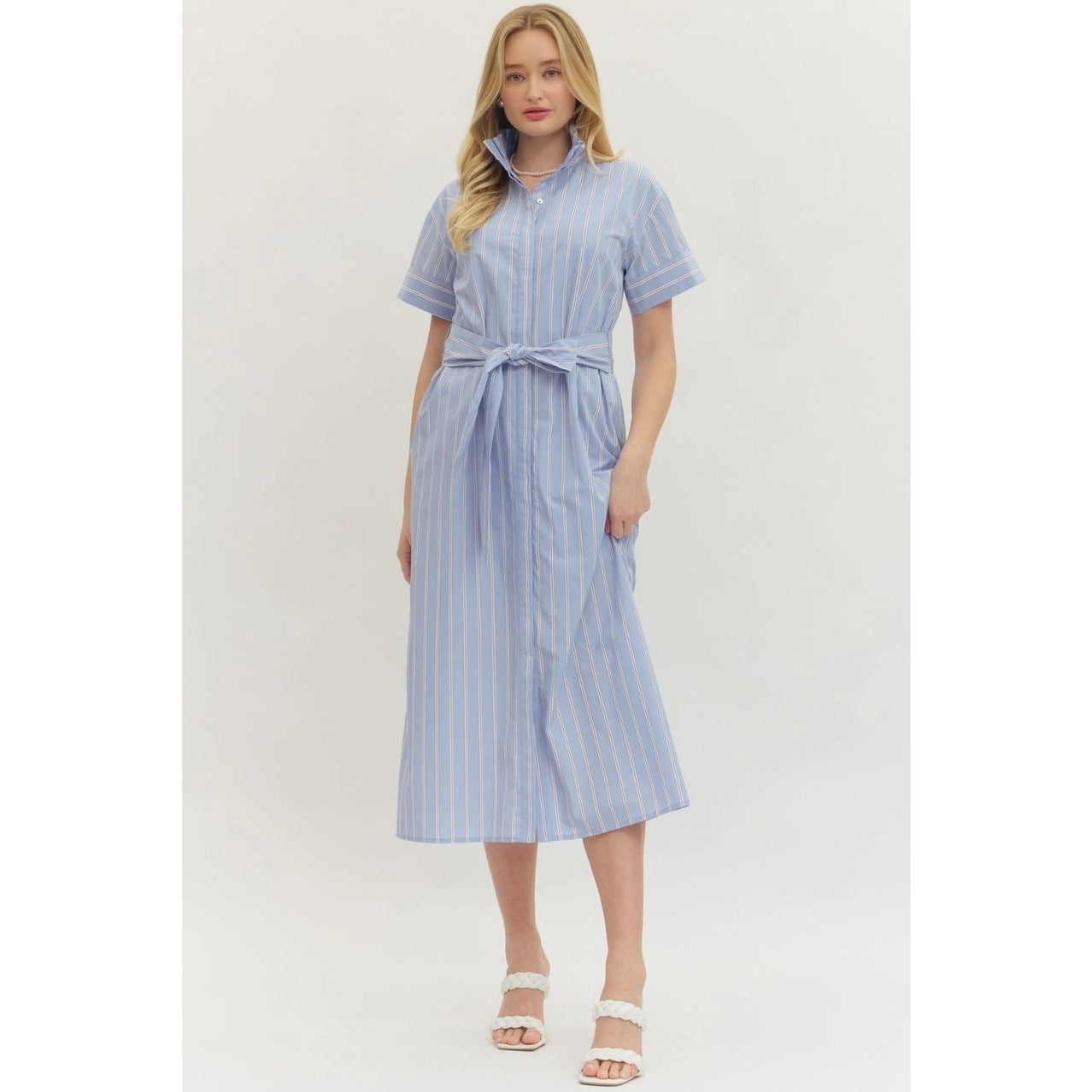 Marina Ruffle Collar Dress