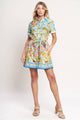 Printed Mini Dress - Coastal Style