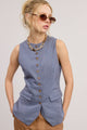 Blue Buttoned Vest