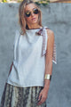 Paisley Scarf Tie Top