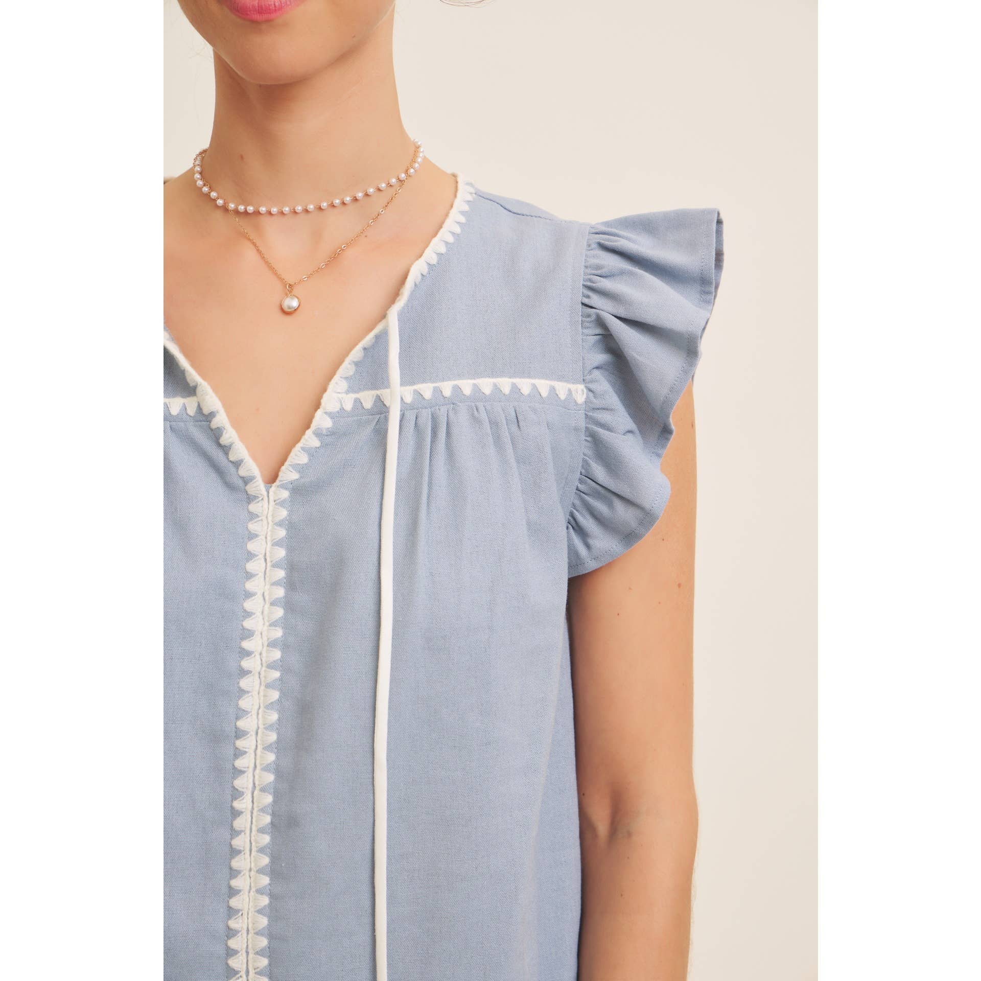 EMMA BLOUSE WITH RUFFLE SLEEVES