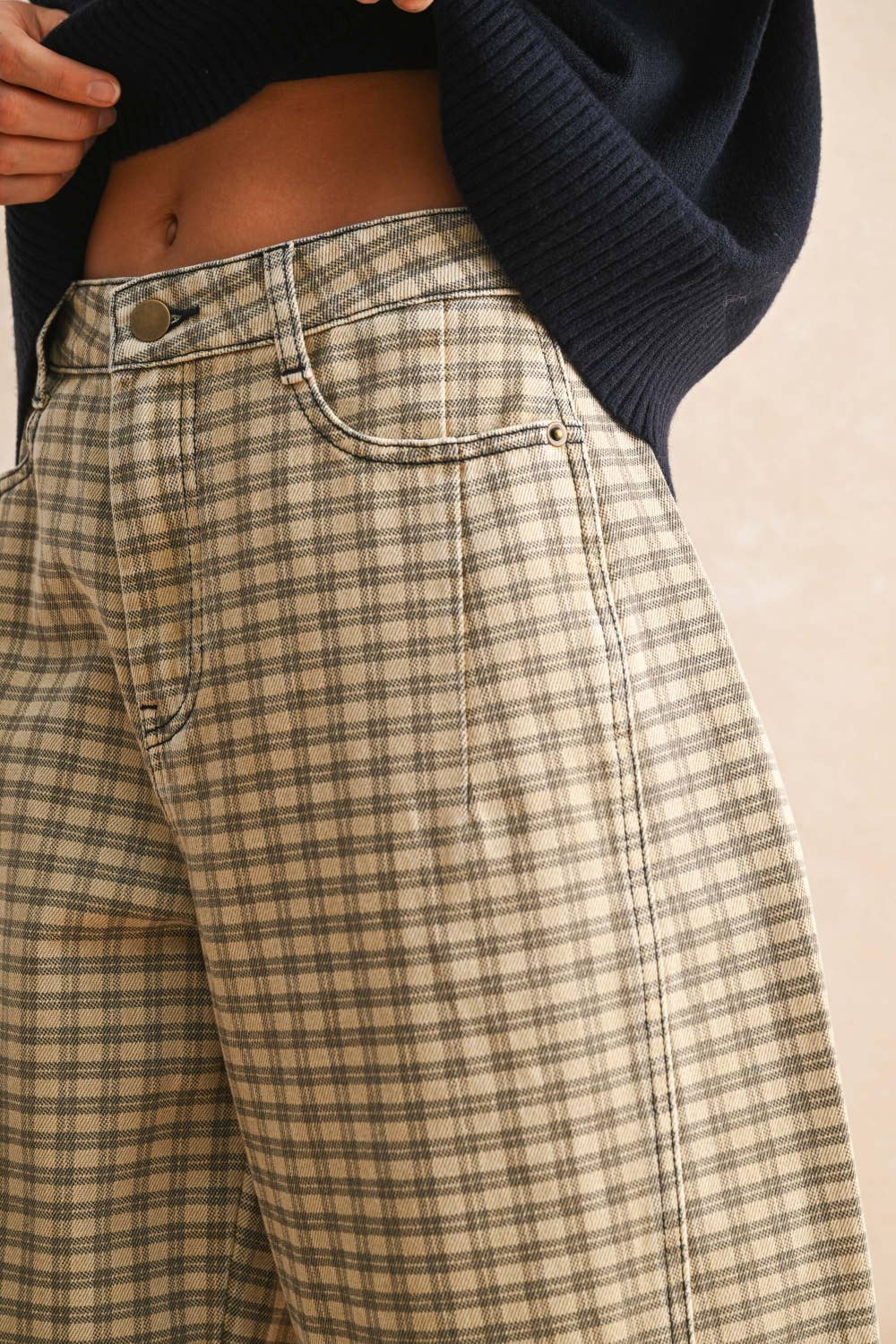 Reid Checker Barrel Pants