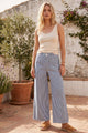 Striped Wide Leg Casual Pants
