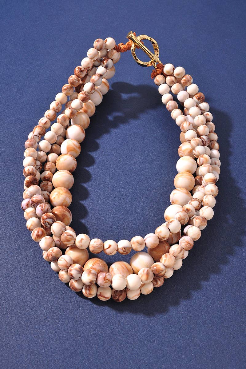 Layered Marbled Resin Necklace