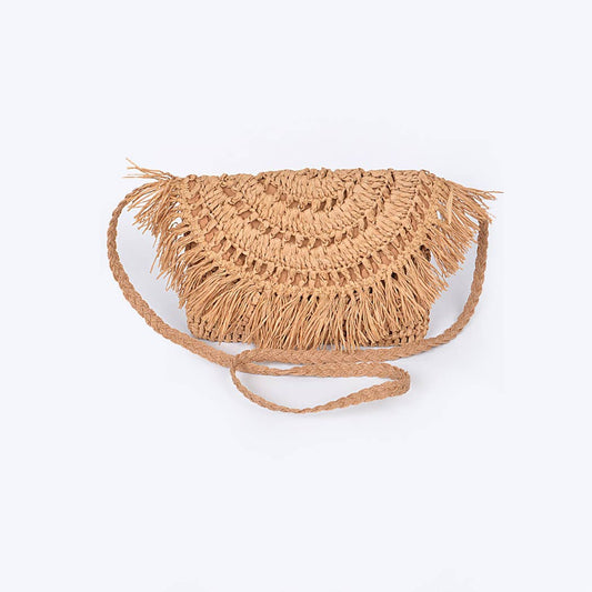 Summer Straw Clutch: Khaki