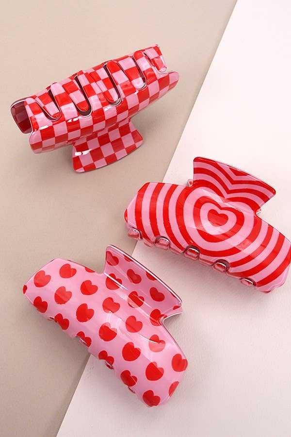 Red Checker Hair Claw