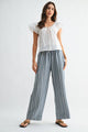 Striped Wide Leg Drawstring Pants