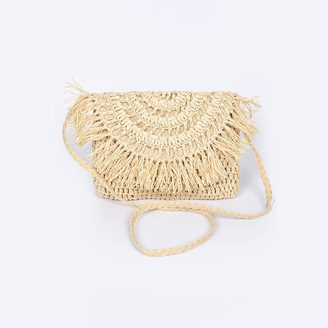 Summer Straw Clutch: Khaki