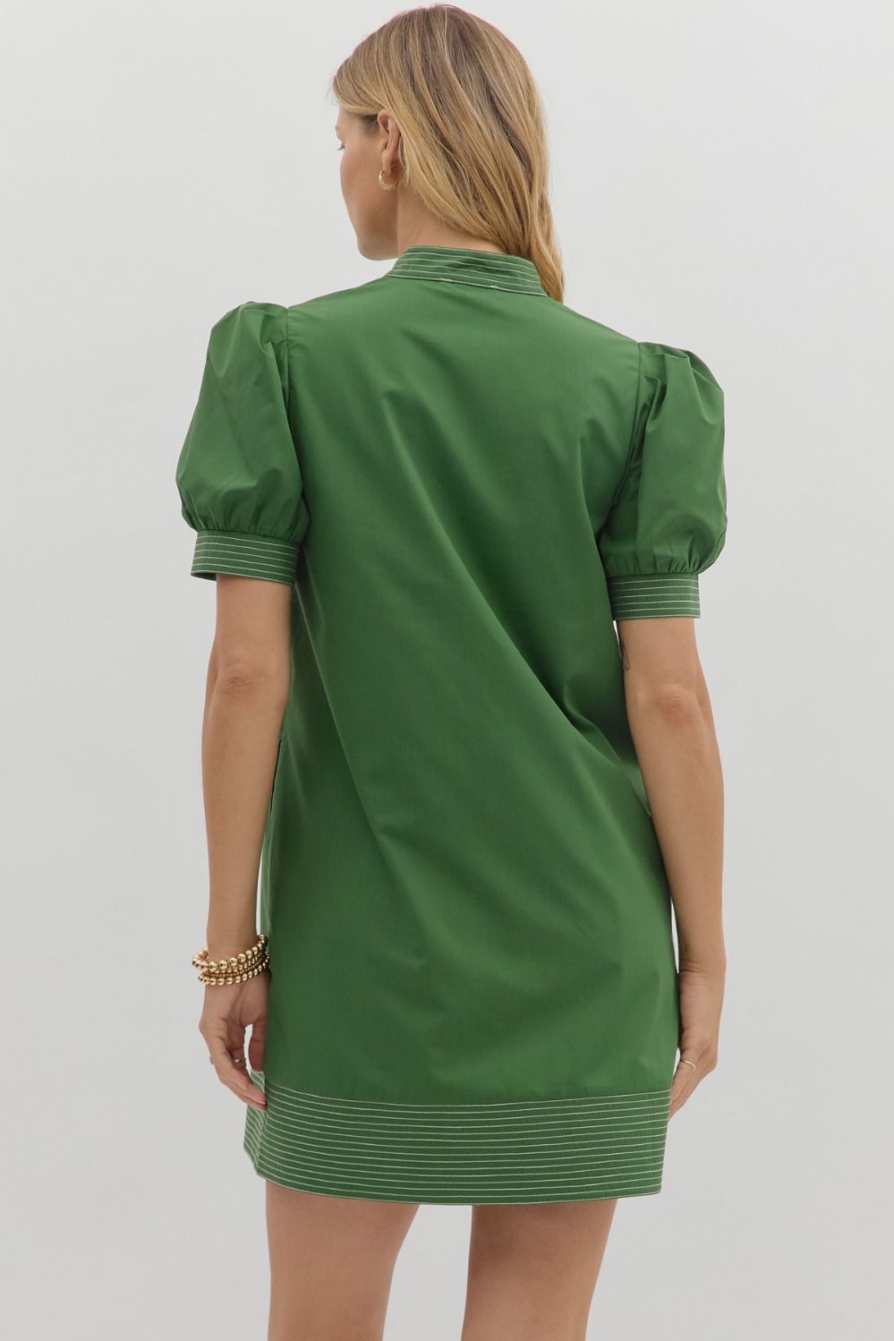 Flora Forest Green Mini Dress