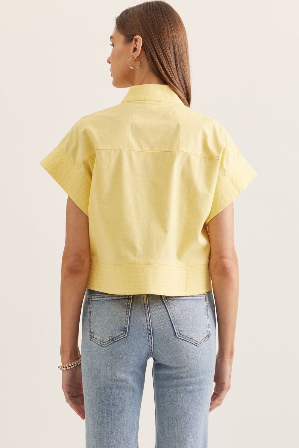 Placket Front Yellow Top